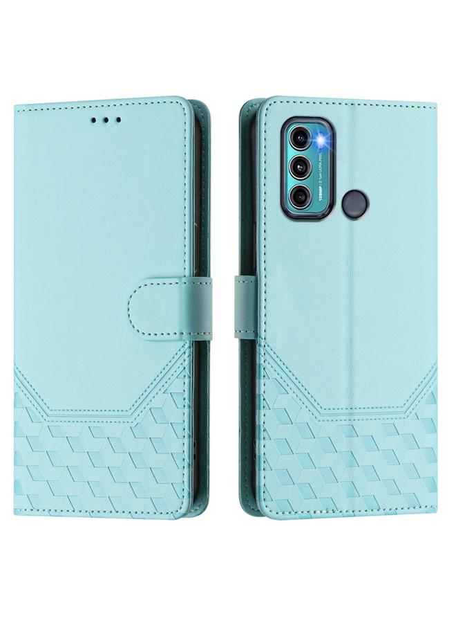 S-TOP Case For Motorola Moto G60 / G40 Fusion Honeycomb Embossing RFID Leather Phone Case - Image 2
