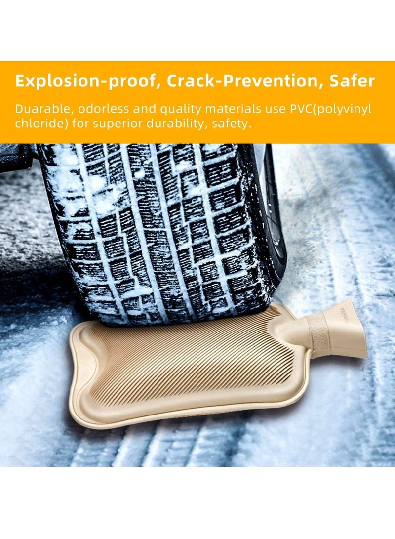 LIMOS Hot Water Bottle with Soft Cover (2 Liter) Classic Rubber Hot Water Bag for Cramps, Neck, Shoulders Pain Relief, Hot Cold Pack for Hot and Cold Therapy and Feet Warmer, Great Gift for Women and Men - Image 5