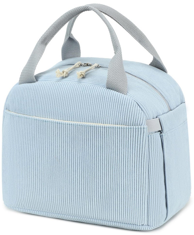 Bluboon Lunch Bag for Women Men Cute Corduroy Lunch Tote Bags Reusable Insulated Lunch Box Large Capacity Reusable Insulated Cooler for Work Picnic or Travel