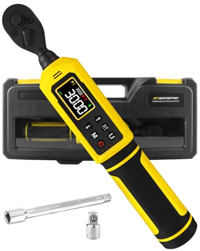 ATsafepro 1/4" Digital Torque Wrench (4-265.6 in.lbs) w/Color Screen, 5 Units, ±2% Accuracy, Buzzer/Vibration/LED, Inch Pound Torque Wrench Set Includes Extension & 1/4 to 3/8 Adapter for Bike, Motor, DIY - Image 1