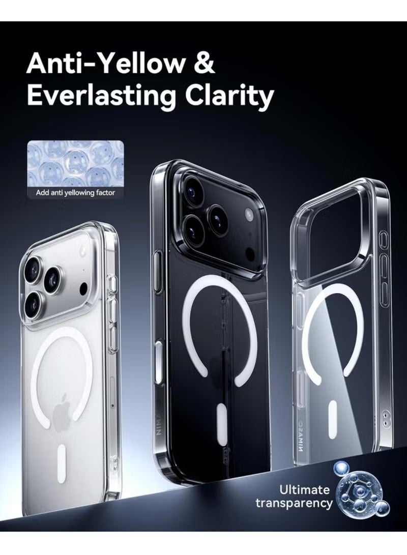 TIGER iPhone 17 Pro Clear Case | Compatible with MagSafe | Anti-Yellowing Transparent Shockproof Magnetic Case | Mil-Grade Drop Protection | Slim Protective Cover with Full Access to Ports and Buttons - Image 4