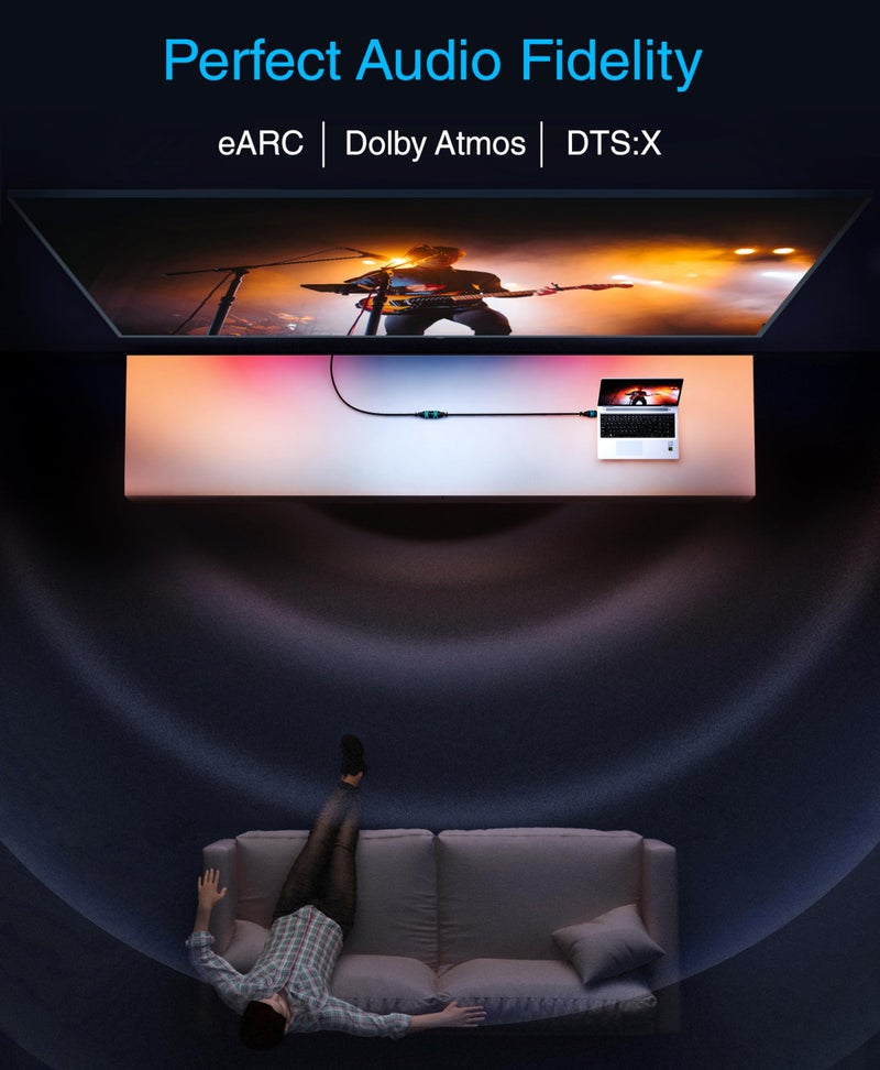 BlueRigger HDMI Extension Cable (15FT, 4K 60Hz HDMI Extender, Male to Female Adapter, High Speed 18Gbps) - Compatible with Xbox, Roku, PS5/PS4, Nintendo Switch, TV Stick, Laptop, Chromecast, Wii U - Image 3