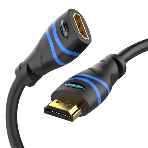 BlueRigger HDMI Extension Cable (15FT, 4K 60Hz HDMI Extender, Male to Female Adapter, High Speed 18Gbps) - Compatible with Xbox, Roku, PS5/PS4, Nintendo Switch, TV Stick, Laptop, Chromecast, Wii U
