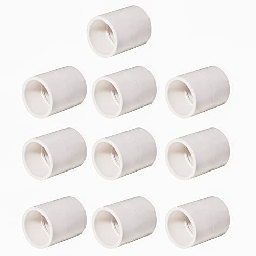 FangKingNo10pcs 1/2" PVC Pipe Coupling Adapter Pipe Fittings (Slip to Slip) Schedule 40 Easy to Install,and High Tensile for Home or Industrial Use White (Pack of 10) - Image 1