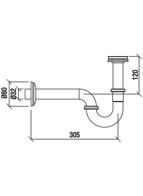 NSK Sink Siphon Chrome  - Image 2
