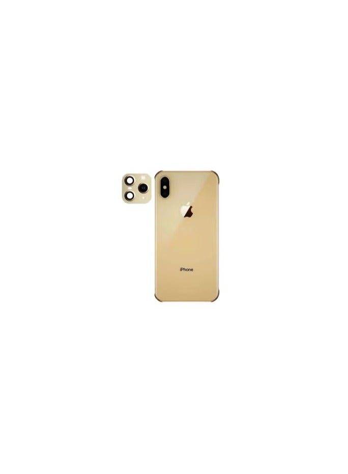 CATANES iPhone X Duplicate Camera Lens Camera Upgrade Protective Lens Change iPhone X to 11 Pro Gold - Image 1