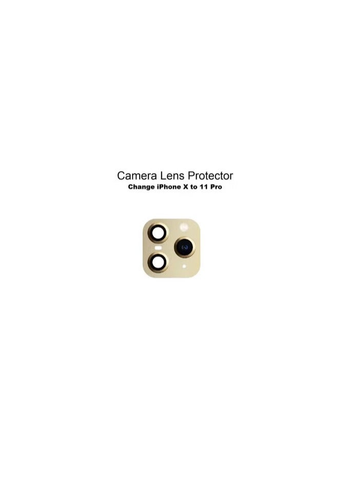 CATANES iPhone X Duplicate Camera Lens Camera Upgrade Protective Lens Change iPhone X to 11 Pro Gold - Image 2