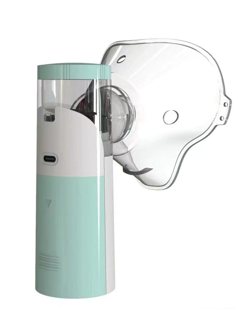 Generic Portable Lightweight Low Noise Mesh Design Family Steam Inhaler Ultra-Fast Inhaler (Green)  - Image 1