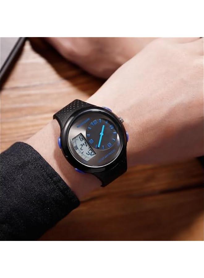 Cool Watches for Men Unique Unusual Different Designer Watch Dual Time Zone Analog Digital Young Mens Wristwatch Waterproof - Image 4