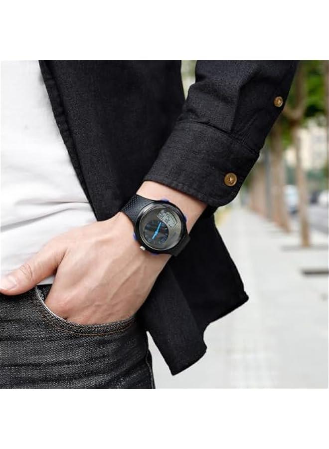 Cool Watches for Men Unique Unusual Different Designer Watch Dual Time Zone Analog Digital Young Mens Wristwatch Waterproof - Image 5