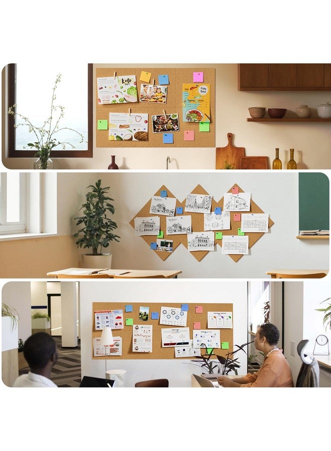 MaxGear Large Cork Board For Wall 36" X 24", 6 Pack Cork Board Tiles With Safe Removable Adhesive Tabs, 12" X 12" Cork Squares For Office, School & Home - Image 4
