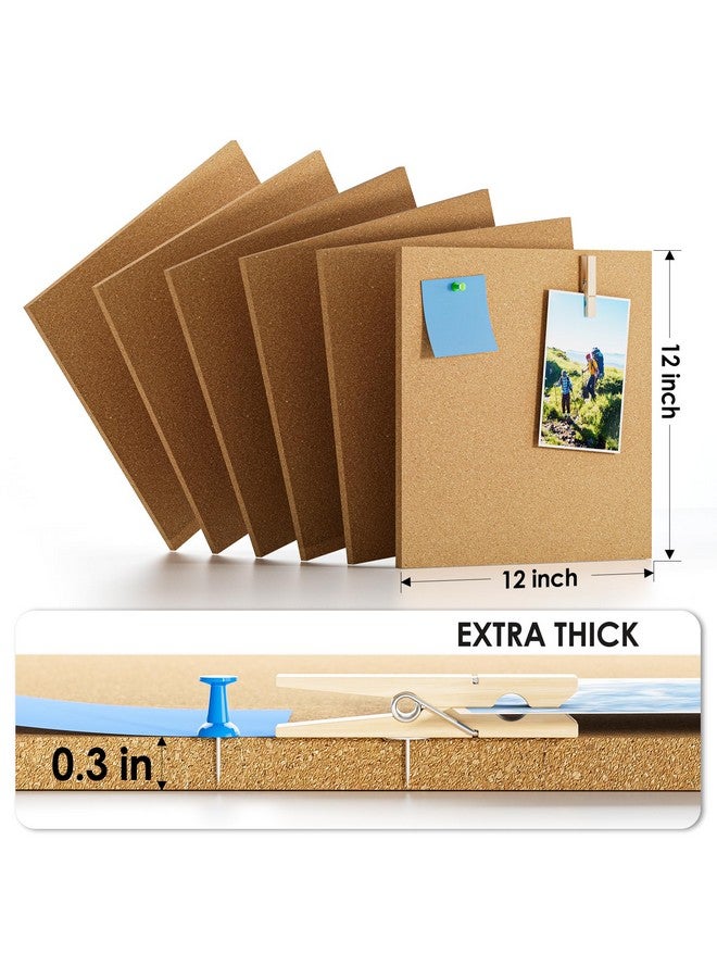 MaxGear Large Cork Board For Wall 36" X 24", 6 Pack Cork Board Tiles With Safe Removable Adhesive Tabs, 12" X 12" Cork Squares For Office, School & Home - Image 3