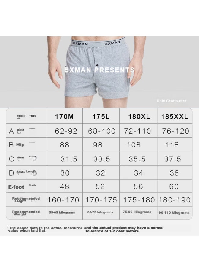 Bxman Pure Cotton Loose Men's Underwear, Boxer Briefs, Knitted Elastic Aro Pants, Plus Size, 2-pack Ek0203 M - Image 5