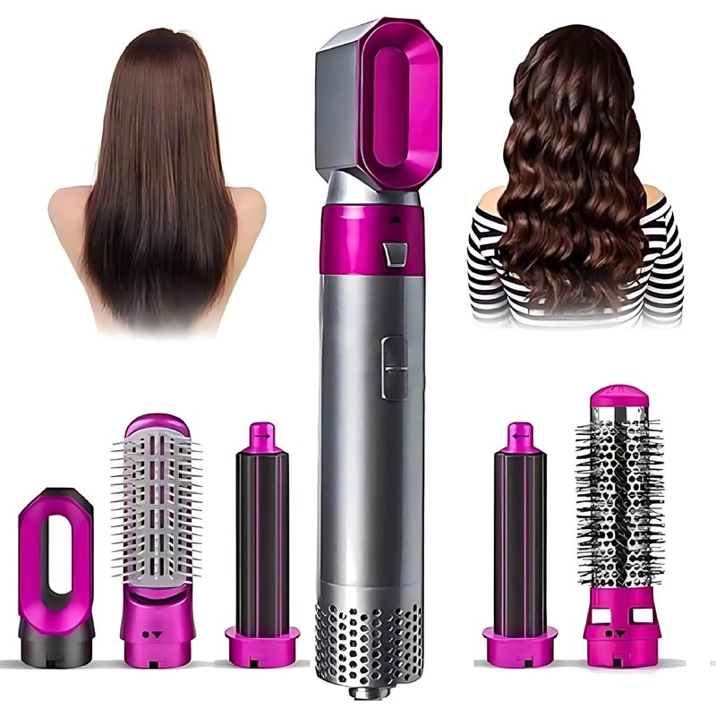 Drumstone { Womens Special 10+6 𝗬𝗲𝗮𝗿𝘀 Warranty } 5-in-1 Hot Air Brush Hair Styler | Curling Iron, Blow Dryer & Straightener | 3-Speed Heat Settings | Detachable Design | Frizz-Free Styling for All Hair Types - Image 1