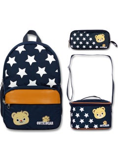 Famebag -Ümit Bag Cute Teddy Bear School Bag Lunch Box and Pencil Bag Set  - Image 1