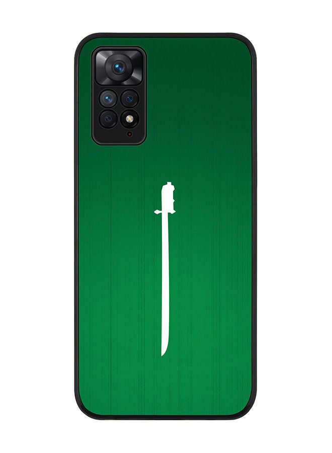 Stylizedd Rugged Black edge case for Redmi Note 11 4G/Redmi Note 11S Slim fit Soft Case Flexible Rubber Edges Anti Drop TPU Gel Thin Cover - Sword Of Saudi - Image 1