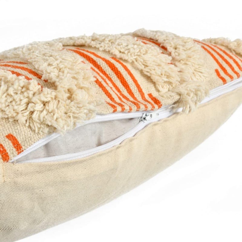 pepme pepme Tufted Diamond 2 Blocks Across Cushion Cover Orange 16x16 inches  - Image 4