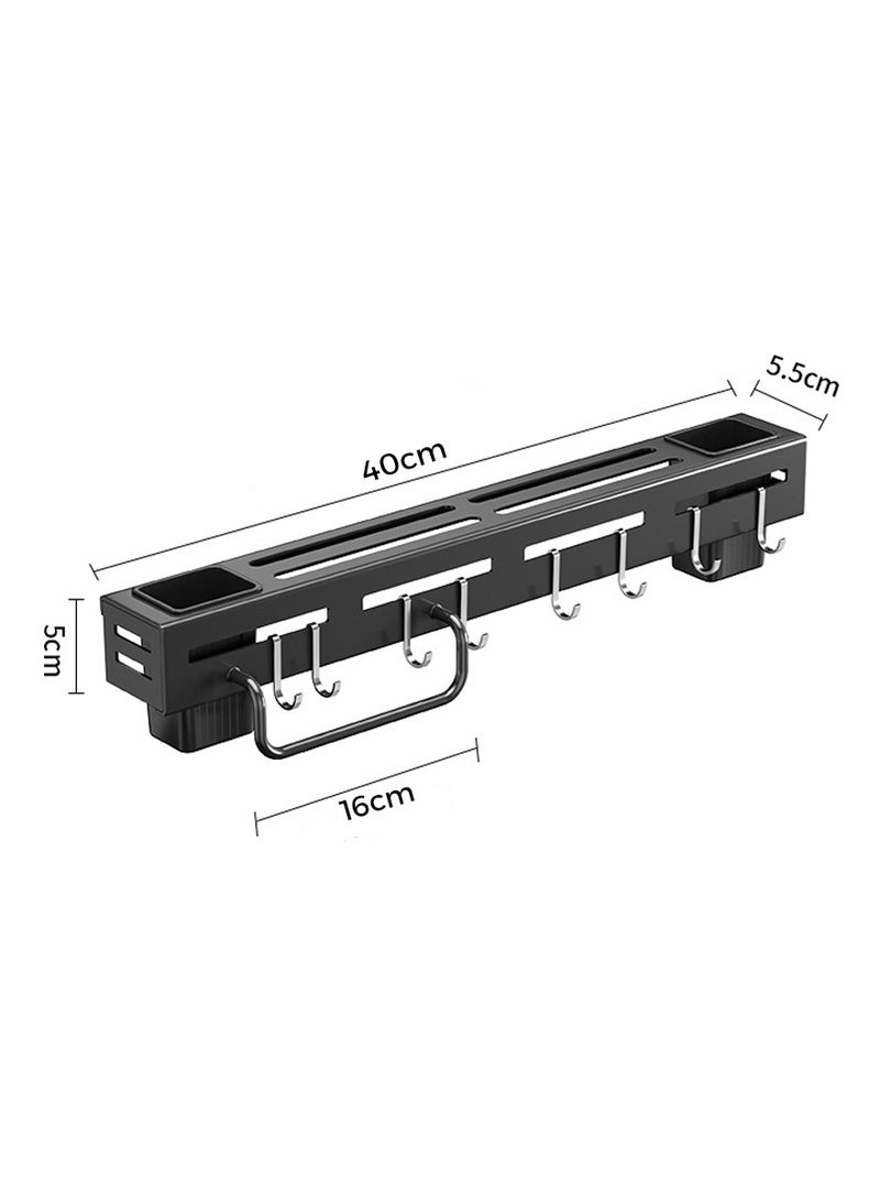 Vixplorn 40CM Wall-Mounted Kitchen Rack,Stainless Steel Kitchen  Utensil and Knife Holder , Holds 4-9 Knives, No Punching Required or Drilling - Image 2