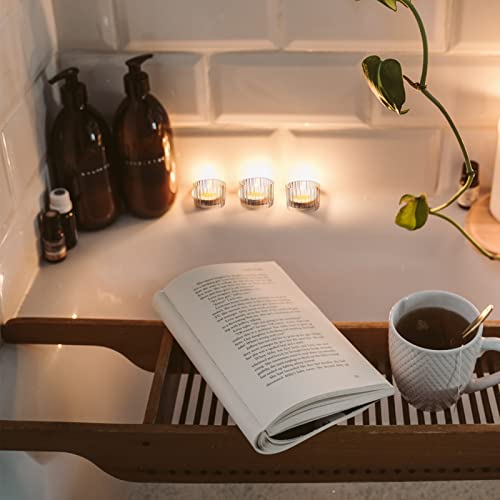 VOHO Clear Tealight Candle Holder Set of 12, Glass Tealight Candle Holders for Wedding Party, Tea Light Candles Holder Bulk for Home Decor(2'' x 1.4'', Clear) - Image 5