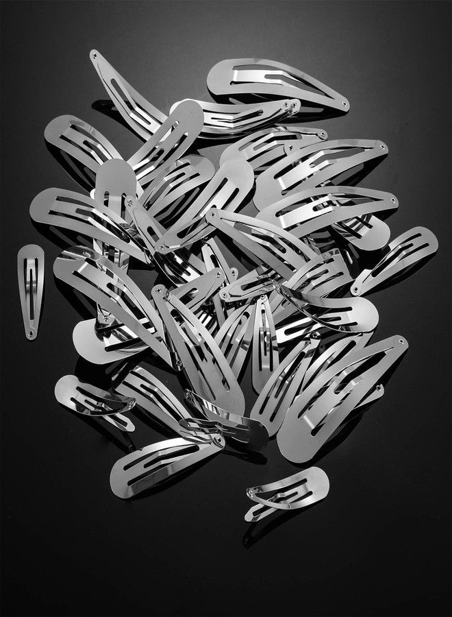 WILLBOND 40 Piece Barrettes Women Snap Hair Clips Women Large Metal Snap Nonslip Hair Clip Accessories, 3.5 Inch, 3.1 Inch, 2.8 Inch, 2.4 Inch, 2 Inch(Silver) - Image 3