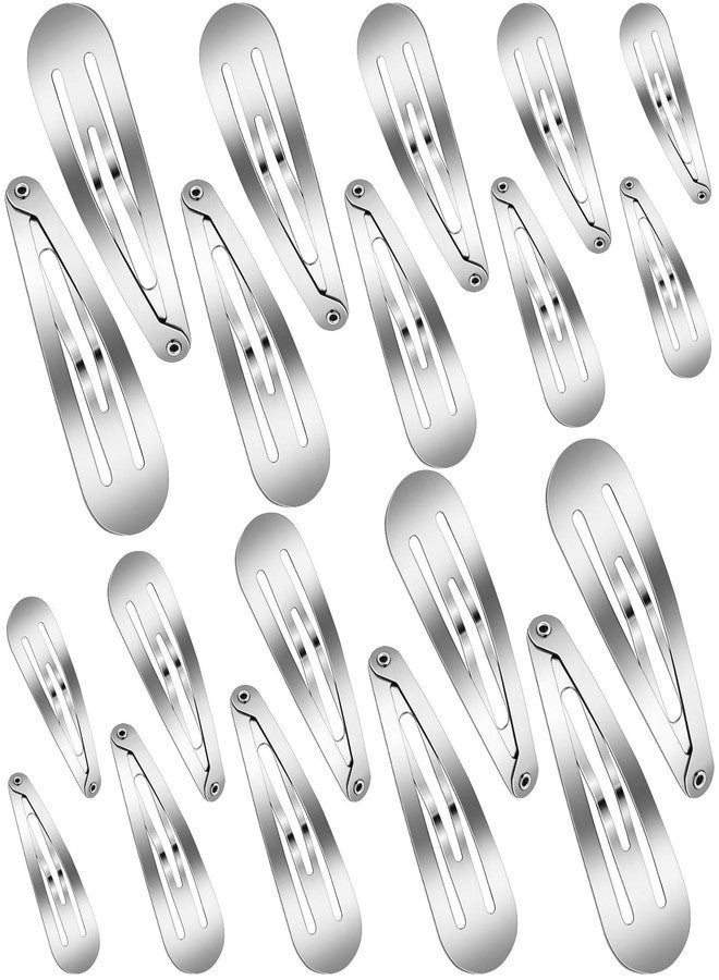 WILLBOND 40 Piece Barrettes Women Snap Hair Clips Women Large Metal Snap Nonslip Hair Clip Accessories, 3.5 Inch, 3.1 Inch, 2.8 Inch, 2.4 Inch, 2 Inch(Silver) - Image 1