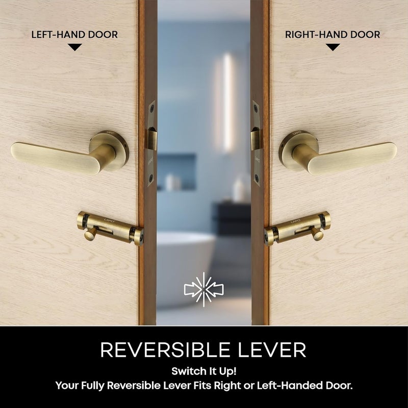 LAPO LAPO Door Lock for Bathroom Door Without Key Door Lock Balcony Without Key Lock for Door Toilet Door Lock for HomeOfficeHotel Antique Finish 3 Years Warranty Ro180  - Image 2