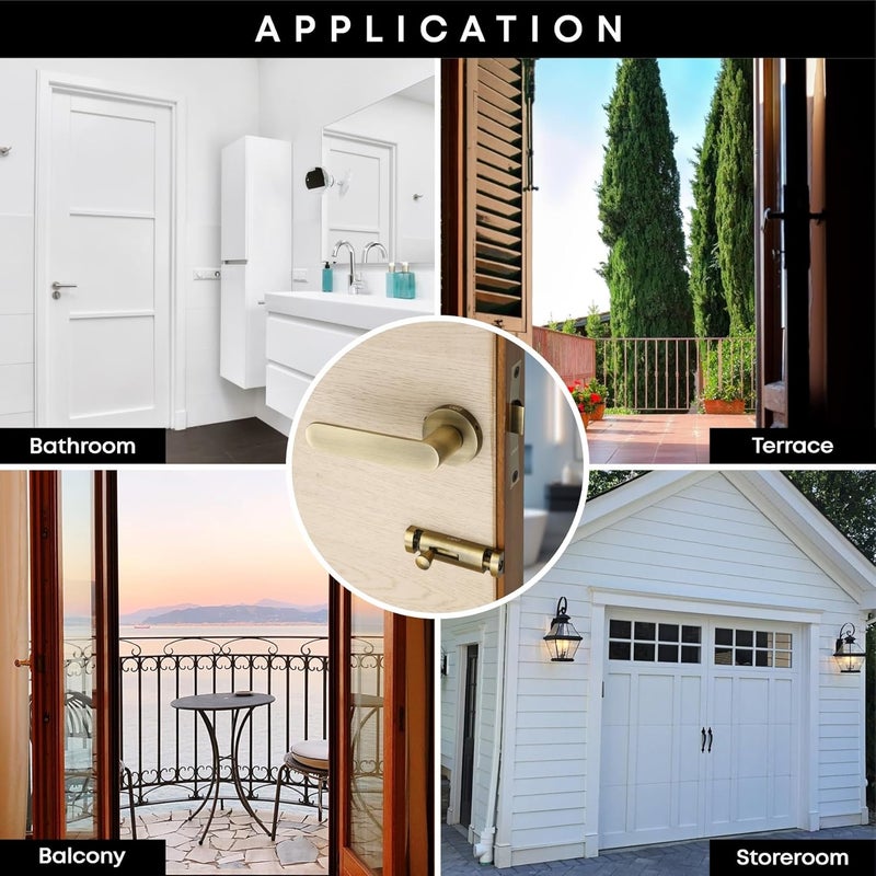 LAPO LAPO Door Lock for Bathroom Door Without Key Door Lock Balcony Without Key Lock for Door Toilet Door Lock for HomeOfficeHotel Antique Finish 3 Years Warranty Ro180  - Image 5