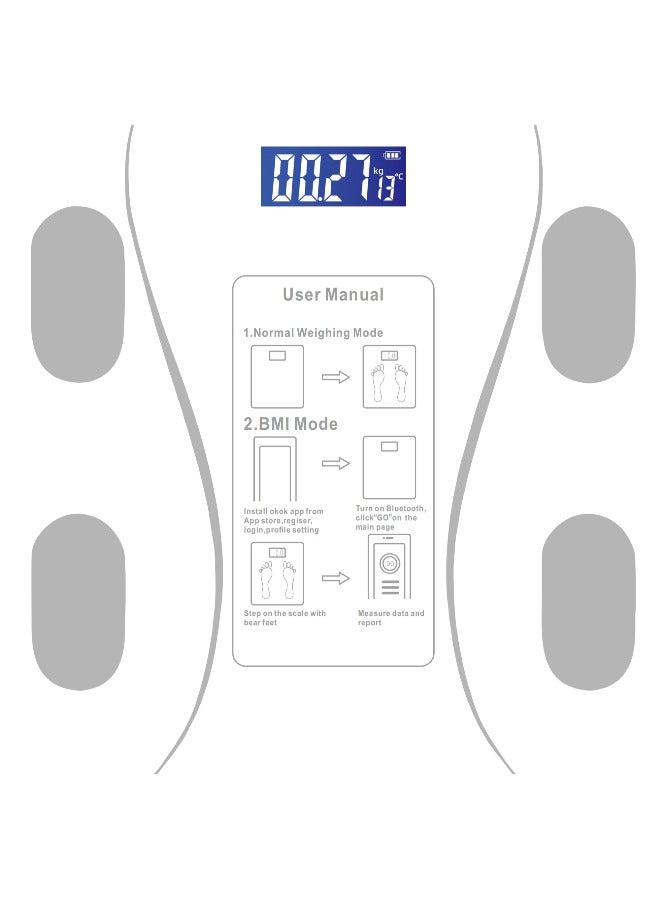 Smart Body Fat Scale, Simple and Practical Digital Scale that Connects to Mobile Digital Bathroom Scale to Display BMI, Body Fat, Muscle Mass, and Durable Scale (White) - Image 1