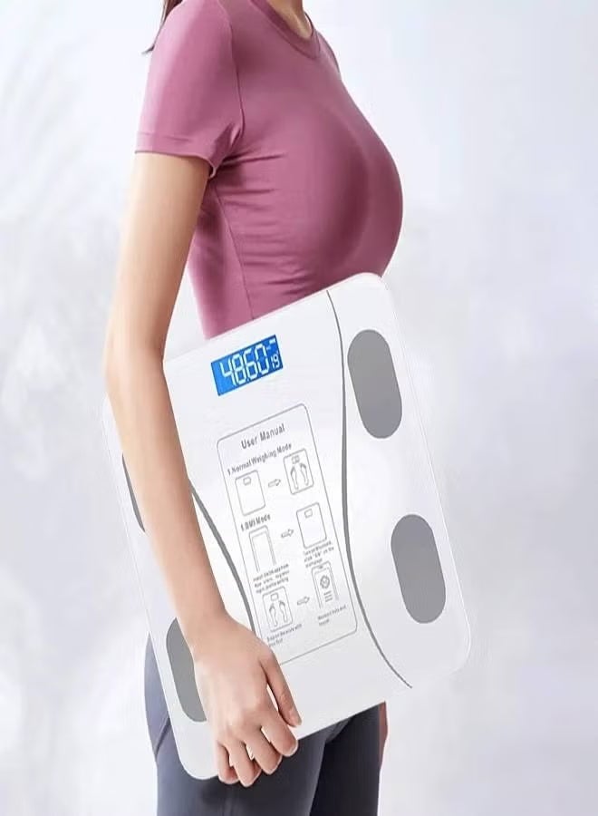 Smart Body Fat Scale, Simple and Practical Digital Scale that Connects to Mobile Digital Bathroom Scale to Display BMI, Body Fat, Muscle Mass, and Durable Scale (White) - Image 4