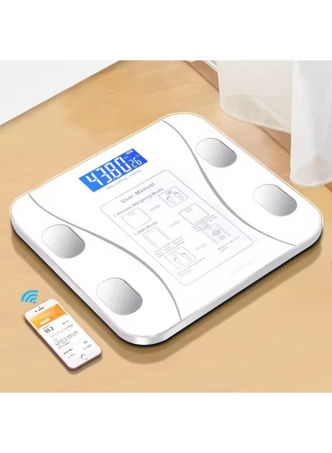Smart Body Fat Scale, Simple and Practical Digital Scale that Connects to Mobile Digital Bathroom Scale to Display BMI, Body Fat, Muscle Mass, and Durable Scale (White) - Image 2
