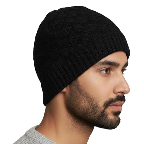 Lifelong Beanie Cap for Men | Woolen Winter Cap for Men & Women | Thermal Wear Beanie | Stylish Soft Winter Cap for Boys & Girls | Warm Woollen Head Cap || Black - Image 1