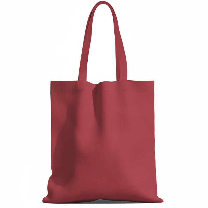 MOLOVA 1 Pack Available Premium Canvas Reusable Tote Gift Bags,Made of Natural Canvas with Handle,Work,DIY,Shopping(Red) - Image 1