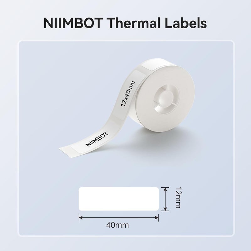 NIIMBOT Thermal Label Maker Paper 12×40mm Waterproof Self-Adhesive Labels for D11/D110 Printers - 155 Labels/Roll - Image 3
