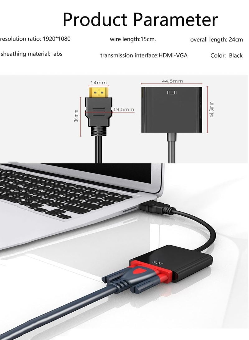 HDMI to VGA Adapter 1080P Video Converter Male to Female with 3.5mm Audio Port and miniUSB to USB port for PC, Laptop, DVD, Monitor, Projector, HDTV, Chromebook, Raspberry Pi and More - Image 3