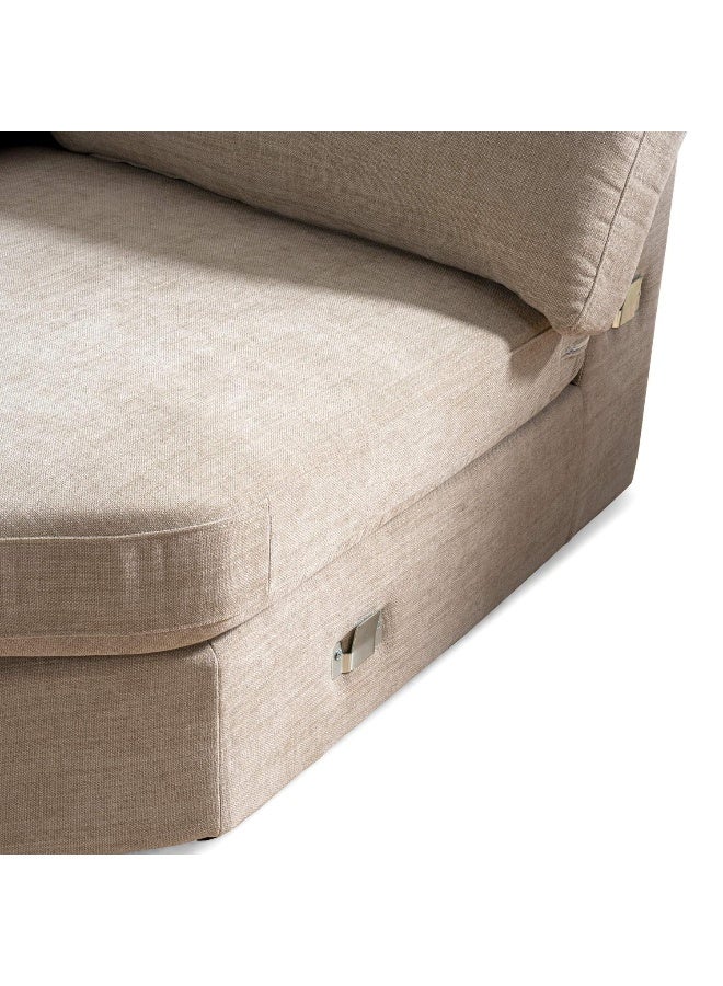 Pan Home Reem Corner Modular Sofa Wedge- Beige - Image 5