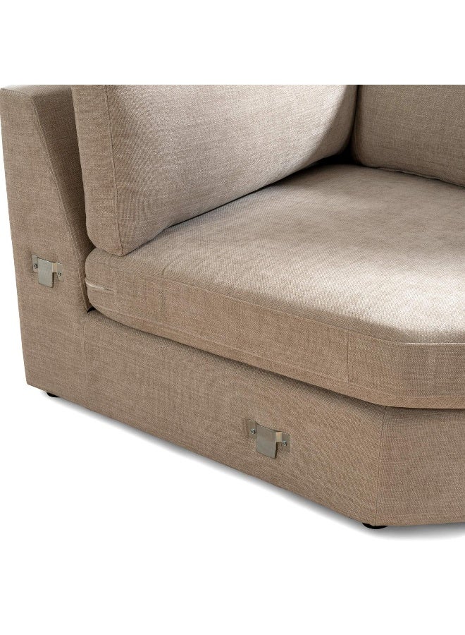 Pan Home Reem Corner Modular Sofa Wedge- Beige - Image 1