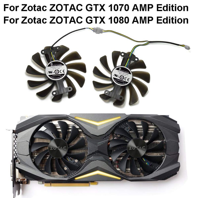 inRobert GFM10012H12SPA 12V 0.5A 95mm 4Pin Video Card Fan Replacement for ZOTAC GTX 1080 AMP Edition Graphics Card - Image 2