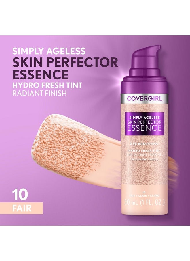 CoverGirl Covergirl Simply Ageless Skin Perfector Essence Foundation, 10 Fair, Tinted Skin Perfector, Skincare Makeup Hybrid, Sheer Tint, Radiant Finish, Skin-Like Finish, Vegan Formula, 1.0oz  - Image 2