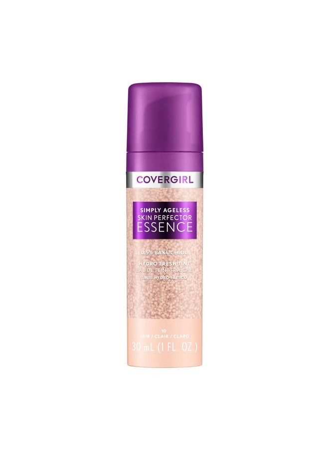 CoverGirl Covergirl Simply Ageless Skin Perfector Essence Foundation, 10 Fair, Tinted Skin Perfector, Skincare Makeup Hybrid, Sheer Tint, Radiant Finish, Skin-Like Finish, Vegan Formula, 1.0oz  - Image 1