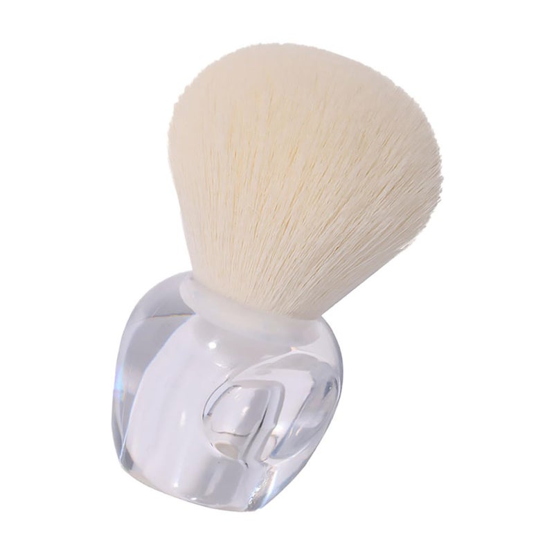 White Faux Wool Fluffy Blush Brush For Blending And Loose Powder Application - Image 2