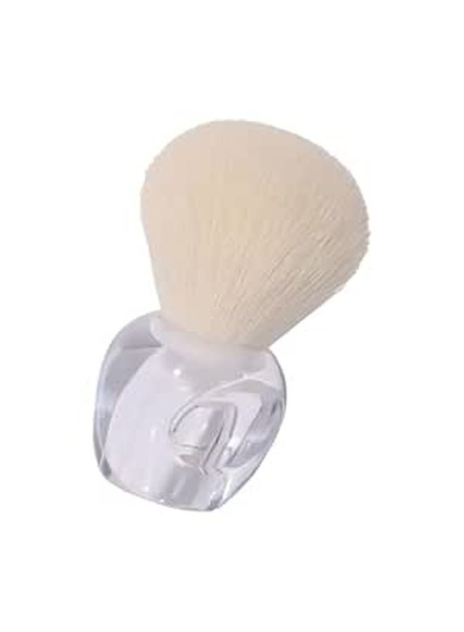 White Faux Wool Fluffy Blush Brush For Blending And Loose Powder Application - Image 1