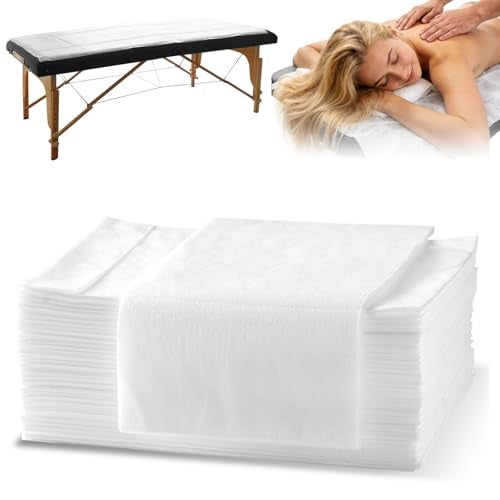 KOEPTHA Disposable Bed Sheets Massage Table Sheets, 20 Pcs Massage Sheets Cover Non-Woven Fabric for Spa, Beauty Salon, Hotels, 70â€™â€™ x 31â€™â€™ - Image 1