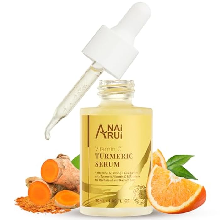 ANAI RUI Turmeric Vitamin C Face Serum, Glowing Turmeric Facial Serum, Anti-Aging Facial Serum for Wrinkles, Evening Tone, Moisturizing - 1.05 FL.OZ - Image 1