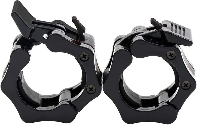 GW Tech Barbell Clamps 2 inch, Heavy Duty Exercise Collars 2" Quick Release Pair of Locking Pro Olympic Weight Bar Plate Locks Collar Clips for Workout Weightlifting Fitness Training (Black£© - Image 1