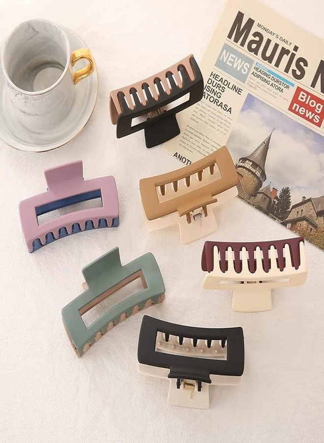 Truvic Hair Claw Clips for Women, Big Claw Clips, Large Square Hair Clips, 2-Colored Non-slip Rectangle Claw Hair Clips, Matte Hair Claws Banana Clips for Thick Hair (Pack of 8) - Image 2