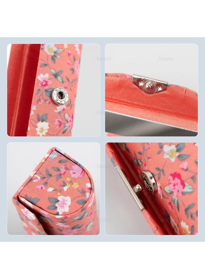 AUEAR , 4 Pack Floral Lipstick Case with Mirror for Purse Travel Holder (Small Flower Pattern)  - Image 5