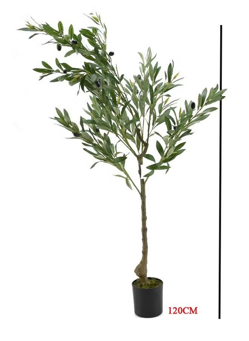 Rock Pow Artificial Olive Tree in Potted Green/Black 120cm  - Image 3