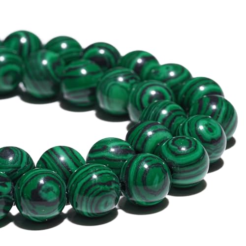 GRTBIZI 6mm Natural Green Malachite Gemstone Beads Polished Round Smooth Stone Beads for Bracelets Jewelry Making 15inch Loose Beads - Image 1