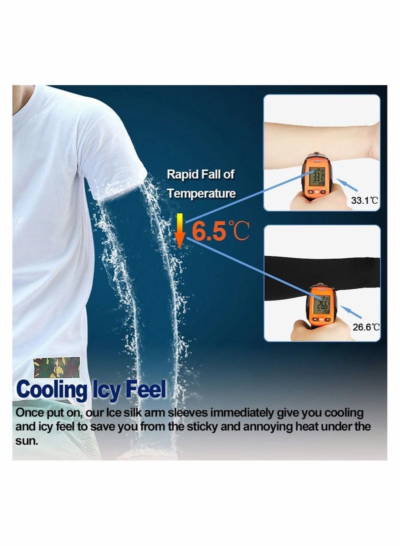 SYOSI UV Protection Cooling Arm Sleeves for Men Women, UPF 50 Compression Long Arm Cover for Cycling, Running, Football, Driving, Fishing, Golf, Hiking (3 Pairs) - Image 3