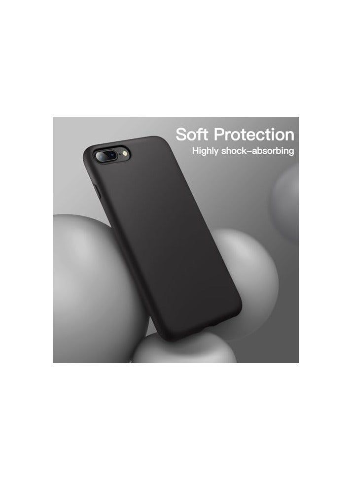 JETech Silicone Case for iPhone 7 Plus, iPhone 8 Plus, 5.5 Inch, Silky-Soft Touch Full-Body Protective Case, Shockproof Cover with Microfiber Lining (Black) - Image 1